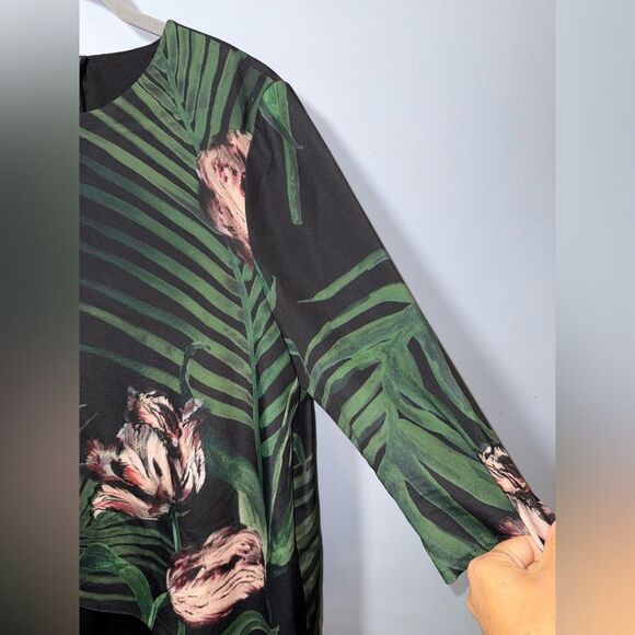 Ted Baker Danetta Palm Floral Open Back Layered Dress Size 4 EUC - Picture 4 of 9